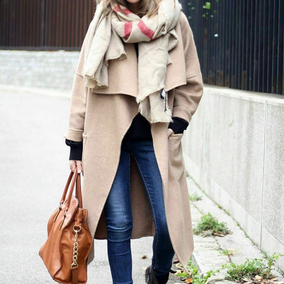 ZARA Handmade Waterfall Patch Pockets Wool coat - Picture 7 of 14